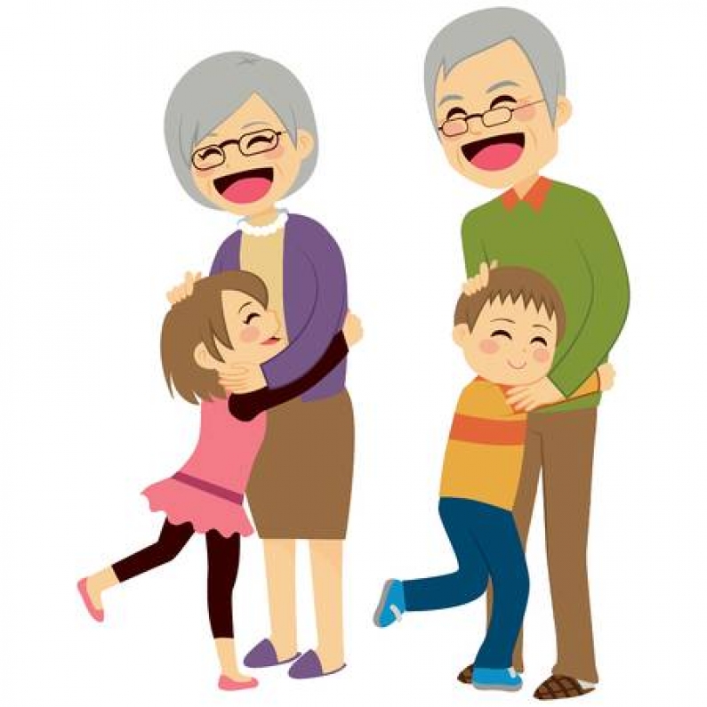42223704 stock vector cute happy little grandchildren hugging their grandparents